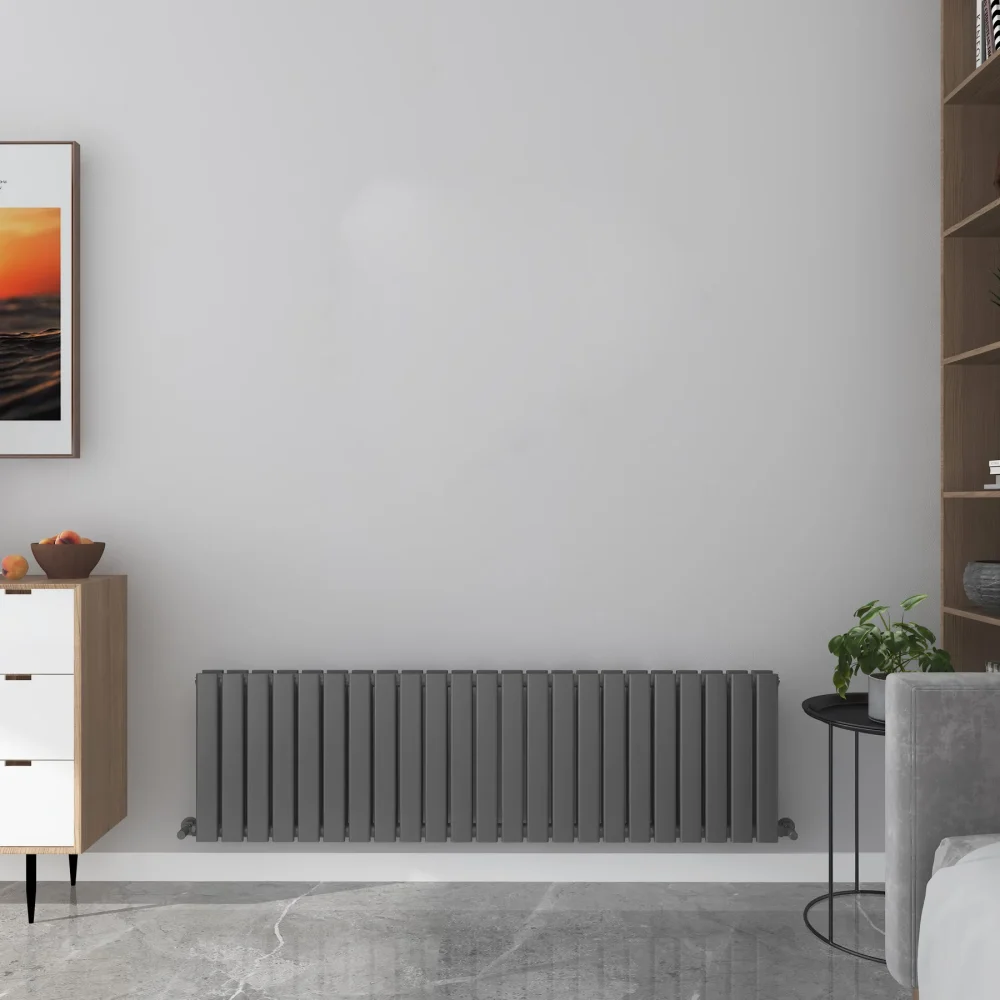 Milan Anthracite Horizontal Designer Radiator 450x1610