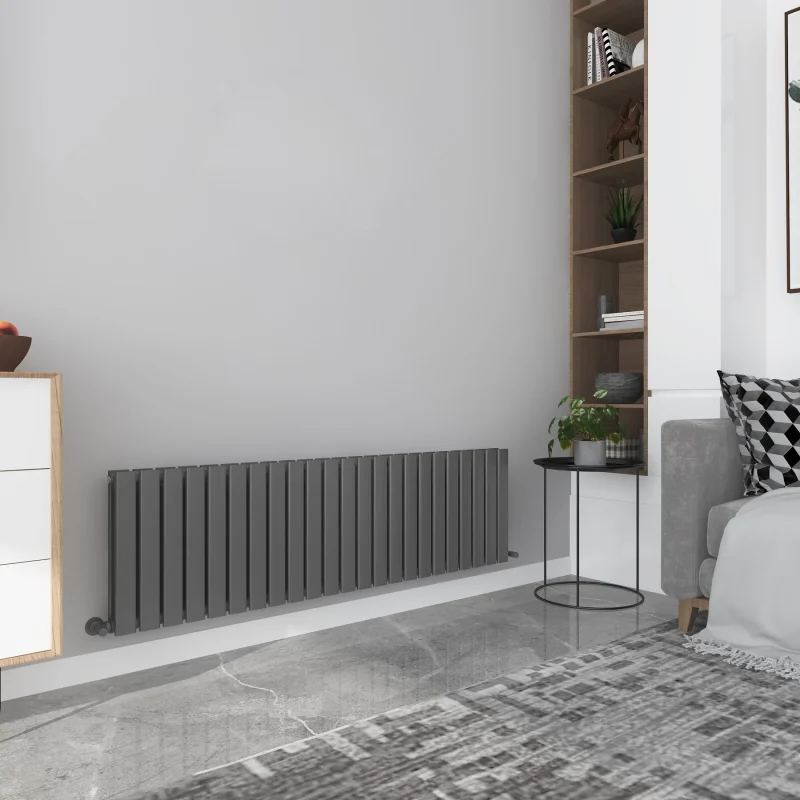 Milan Anthracite Horizontal Designer Radiator 450x1610 2