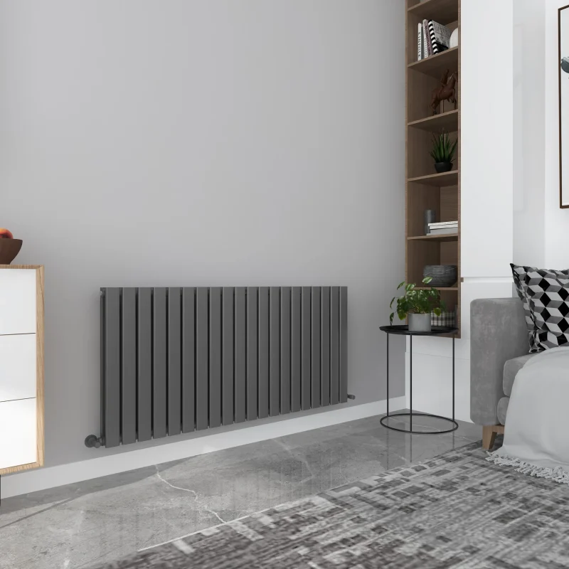 Milan Anthracite Horizontal Designer Radiator 635x1400 2