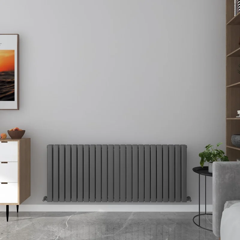 Milan Anthracite Horizontal Designer Radiator 635x1610