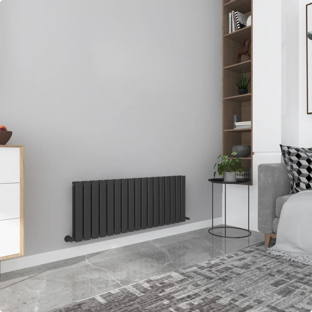 Milan Black Horizontal Designer Radiator 450x1190 - 4