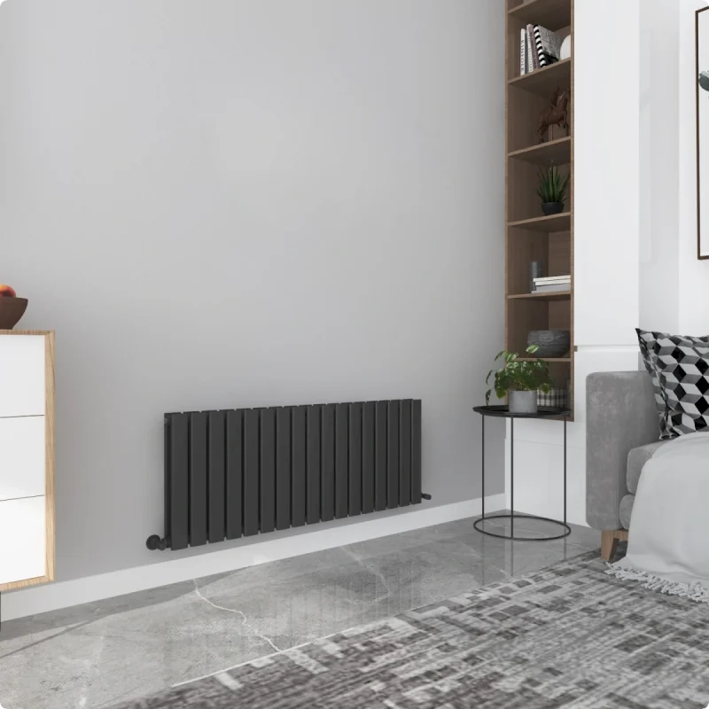 Milan Black Horizontal Designer Radiator 450x1190 - 4