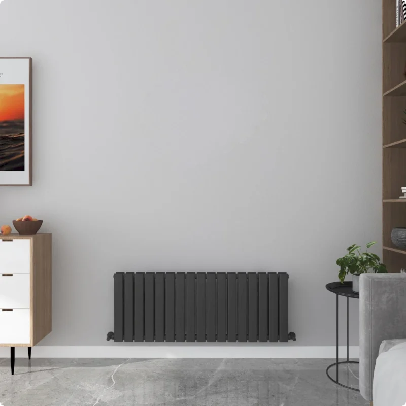 Milan Black Horizontal Designer Radiator 450x1190 - 6