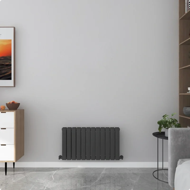 Milan Black Horizontal Designer Radiator 450x840 - 6