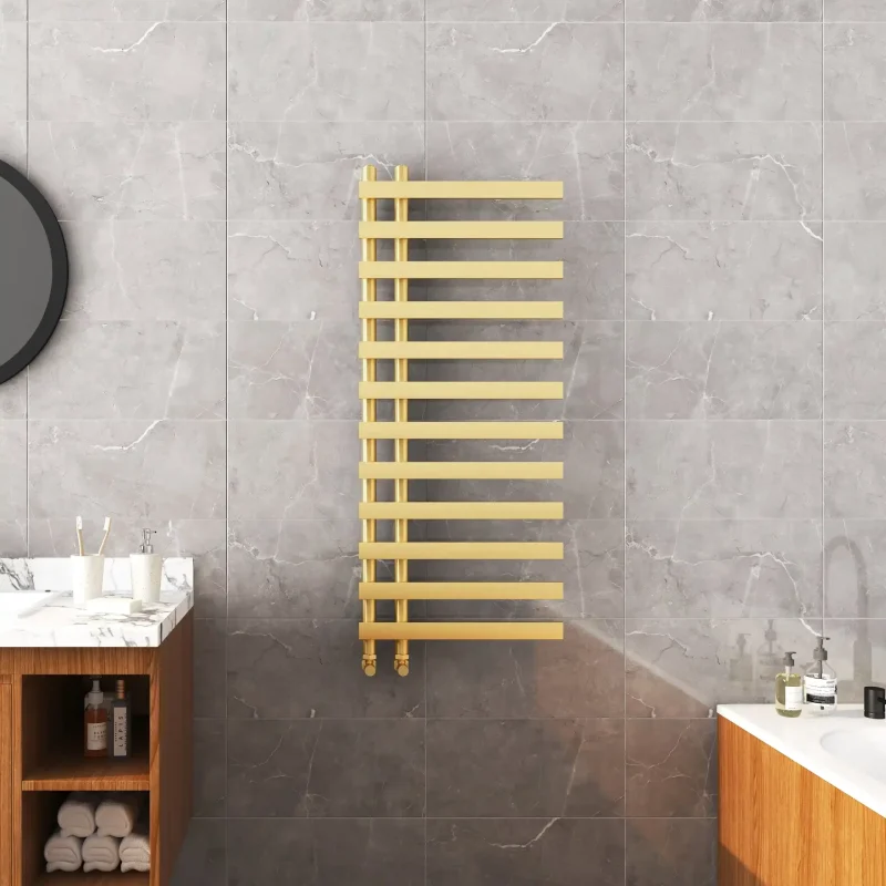 Verona Brushed Brass Towel Rail 1200 x 500mm Verona Brushed Brass Towel Rail 1200 x 500mm