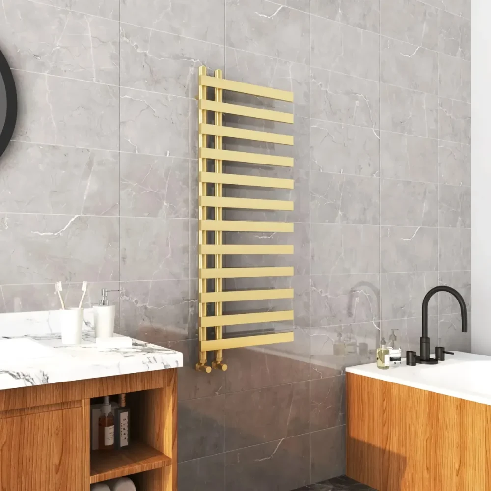 Verona Brushed Brass Towel Rail 1200x500