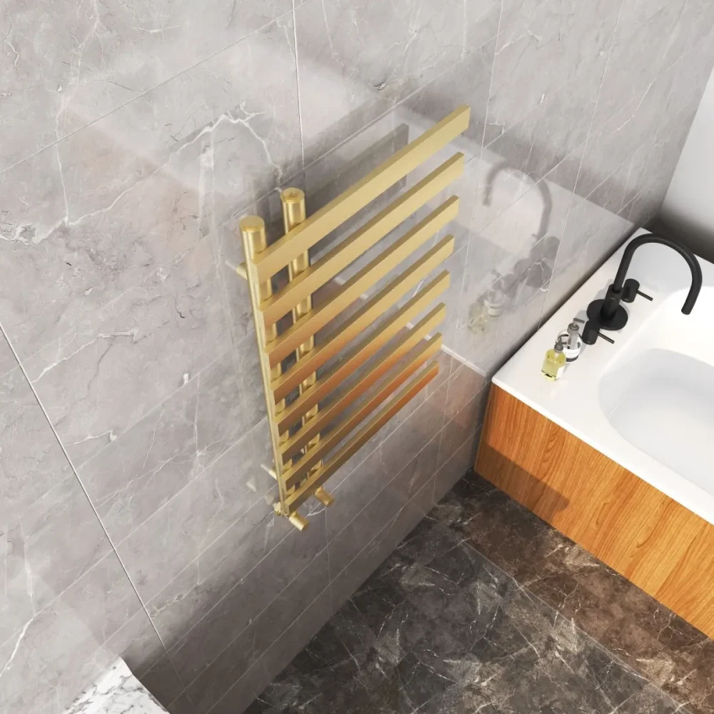 Verona Brushed Brass Towel Rail 800x400 3