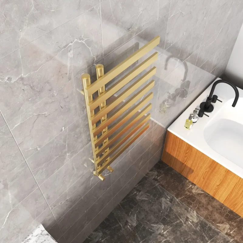 Verona Brushed Brass Towel Rail 800x400 3
