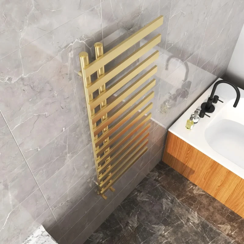 Verona Brushed Brass Towel Rail 2