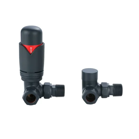 Senator Designer Corner Thermostatic Radiator Valves – Anthracite