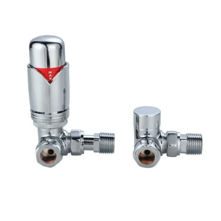 Senator Radiators Corner Chrome Thermostatic Radiator Valve And Lockshield