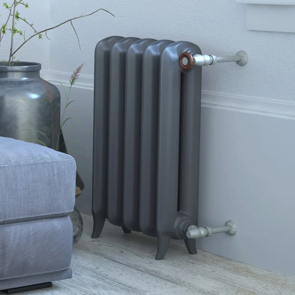 Plain 2 Column Cast Iron Radiator - Raw Metal - Image 2