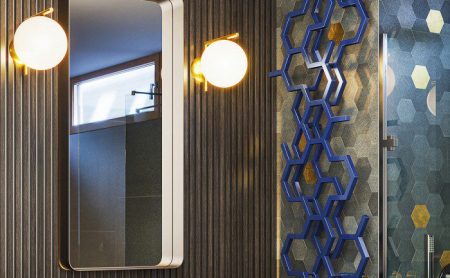 Terma Hex Designer Radiator on the wall