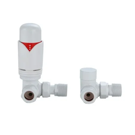Senator Radiators Corner White Thermostatic Radiator Valve And Lockshield
