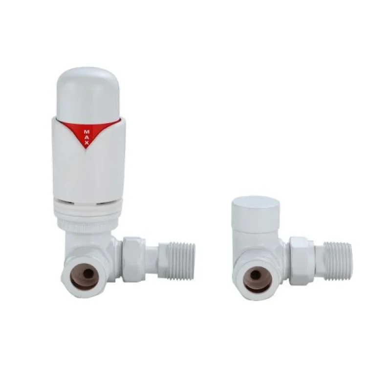 Senator Radiators Corner White Thermostatic Radiator Valve And Lockshield